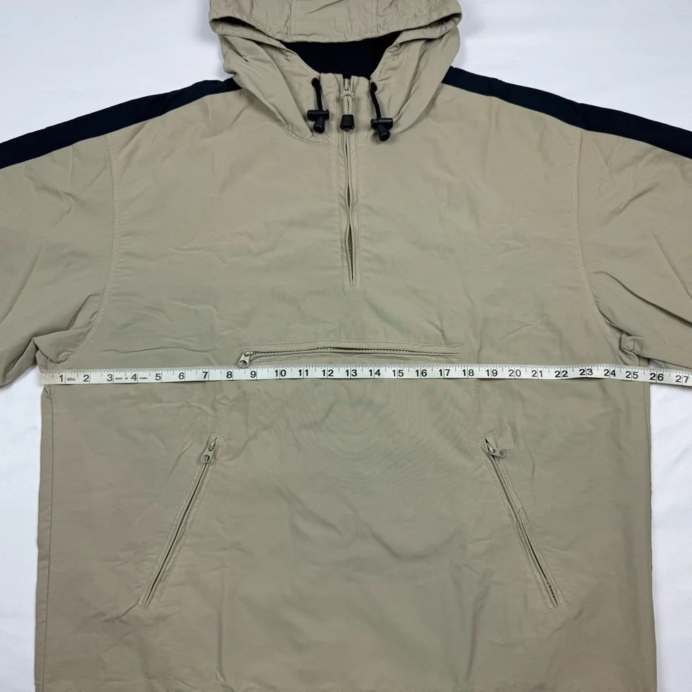 Vtg Gap Mens Anorak Pullover Jacket Sz Medium Oversized 90s Y2K Hooded Beige A5